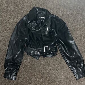 Fashion Nova Sleek Black Leather Jacket